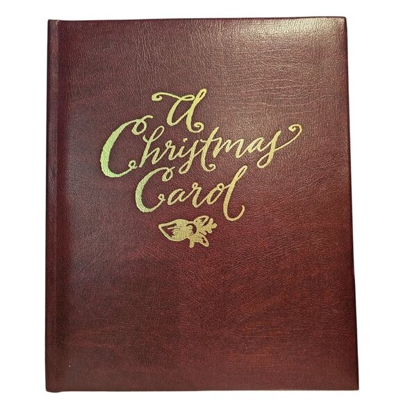 Hallmark Edition 1995 A Christmas Carol Hardcover Leather Gold Embossed Book - Picture 1 of 7